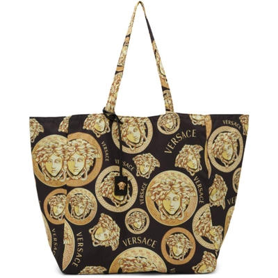 Versace Women's Medusa Ampliefied Nylon Tote In Yellow