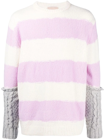 Corelate Stripe Print Jumper In White