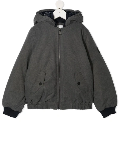 Bonpoint Kids' Zipped Hooded Jacket In Grey