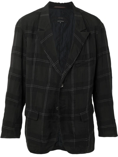 Ziggy Chen Check-pattern Single-breasted Blazer In Black