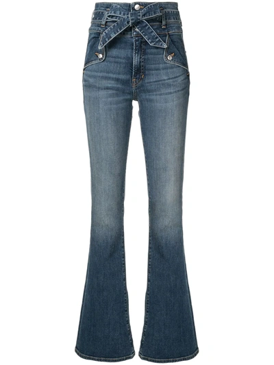 Veronica Beard Mid-rise Flared Jeans In Blue