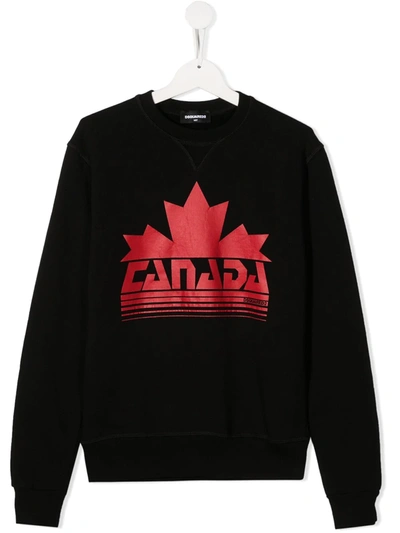 Dsquared2 Teen Canada Logo-print Sweatshirt In Blue