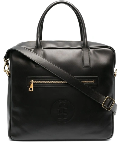 Honey Fucking Dijon Leather Travel Tote In Black