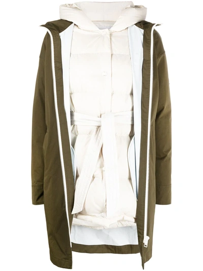 Yves Salomon Quilted Down-lining Parka In Green