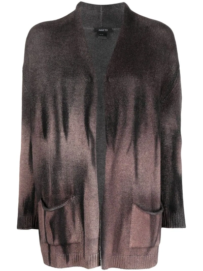 Avant Toi Tie-dye Effect Cardigan In Black