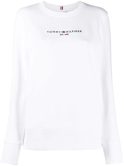 Tommy Hilfiger Logo Lettering Sweatshirt In White