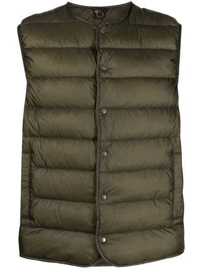 Aspesi Padded Down Gilet In Green