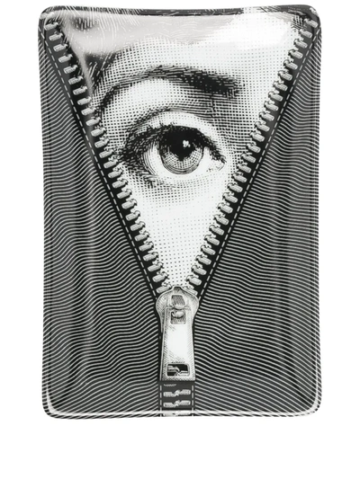 Fornasetti Tema E Variazioni No.401 Rectangular Tray In Black