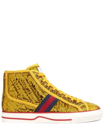 Gucci Tennis 1977 High-top Sneakers In Yellow