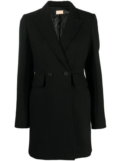 Pre-owned Alaïa Double-breasted Mid-length Coat In Black