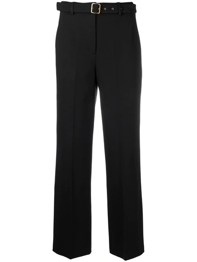 Seventy Belted Wide Leg Trousers In Black