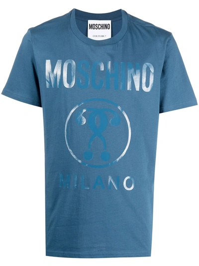 Moschino Logo Print T-shirt In Blue