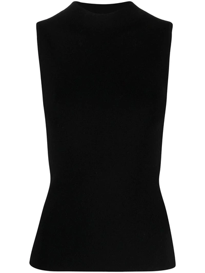 Diane Von Furstenberg Mock Neck Sleeveless Top In Black