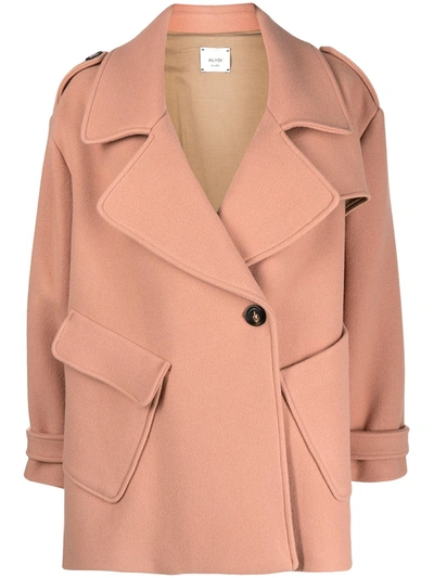 Alysi Single-breasted Coat In Pink