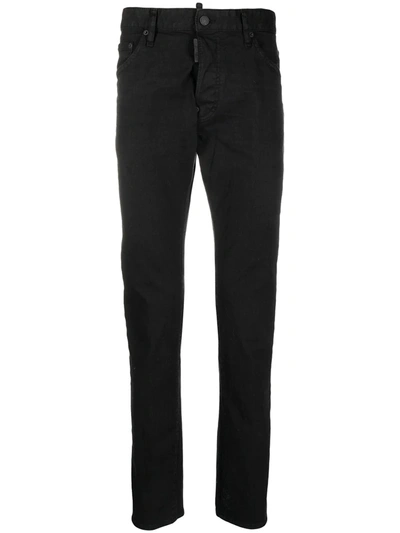 Dsquared2 Logo Patch Denim Jeans - Atterley In Black