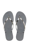 Havaianas 'you' Flip Flop In Steel Grey