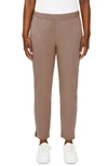 Eileen Fisher Organic Stretch Cotton Slit Hem Ankle Pants In Driftwood