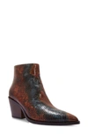 Paige Women's Libby Snakeskin-embossed Leather Ankle Boots In Brown/ Blue Multi