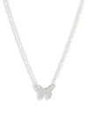 Jennifer Zeuner Mariah Mini Butterfly Pendant Necklace In Sterling Silver