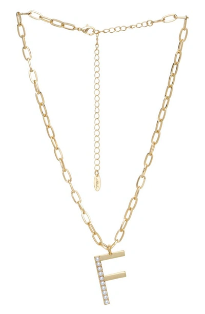 Ettika Imitation Pearl Initial Pendant Necklace In Gold