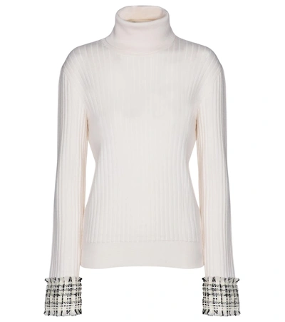 Dolce & Gabbana Dolce E Gabbana Women's Fx839tjam2xs9000 White Wool Sweater In Variante Abbinata