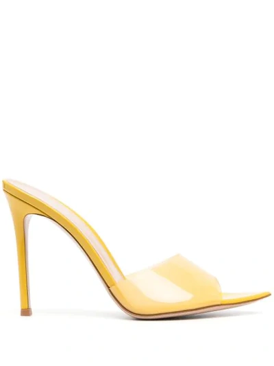 Gianvito Rossi Yellow Elle 105 Patent Leather Mules