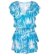 Melissa Odabash Keri Ruffle Tiered Print Coverup Dress In Splash