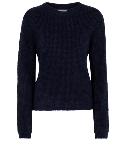 Velvet Wool-blend Sweater In Blue