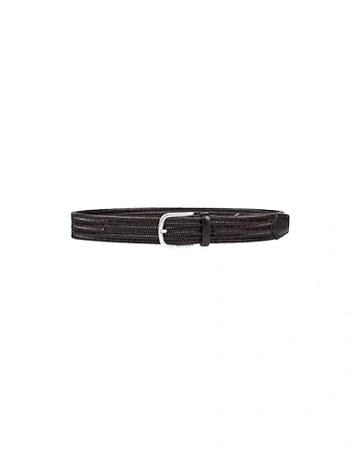 Hugo Boss Leather Belt In Dark Brown