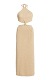 Cult Gaia Women's Cameron Cutout Cotton-blend Knit Midi Dress In Brown,neutral