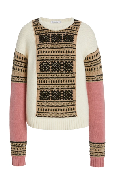 Max Mara Liana Fair Isle Wool And Cashmere-blend Sweater In Multicolour