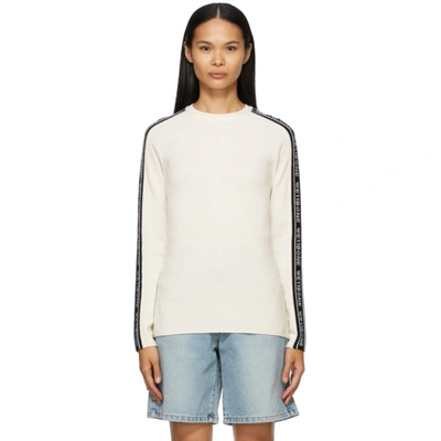 We11 Done We11done Logo Tape Crewneck Jumper In Ivory