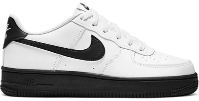Pre-owned Nike Air Force 1 Low White Black Midsole (gs) In White/black-white