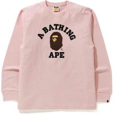 Pre-owned Bape College L/s Tee (fw20) Pink