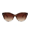 Oliver Peoples The Row Georgica Spice Brown Gradient Cat Eye Ladies Sunglasses 0ov5421su 168513 53 In Brown,red