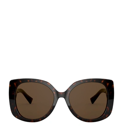 Versace Medusa Rectangular Sunglasses In Brown