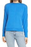 Vince Camuto Snap Trim Dolman Sleeve Sweater In Blue Metro