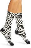 Ugg Leslie Crew Socks In Black/ White Zebra