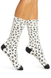 Ugg Leslie Crew Socks In White Micro Leopard