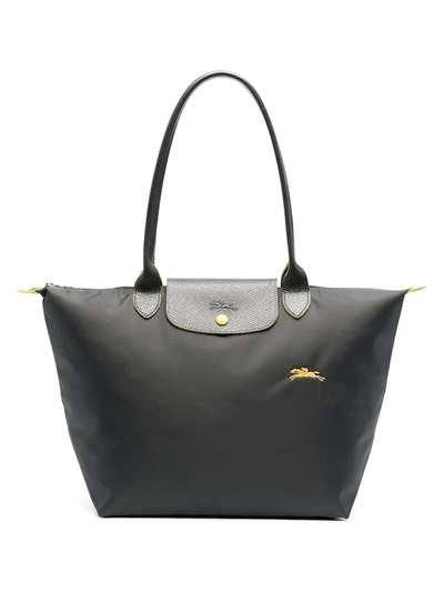 Longchamp Large Le Pliage Shoulder Bag In Grey