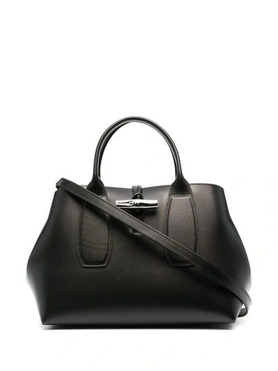 Longchamp Roseau 手提包 In Black