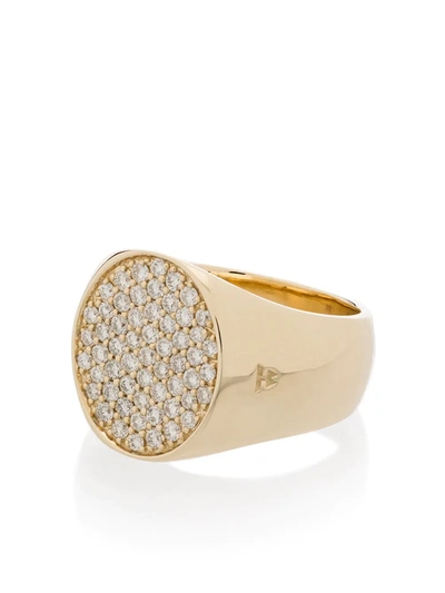 Tom Wood 9k Yellow Gold Pinkie Oval Diamond Ring