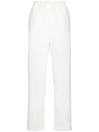 Tekla Organic Cotton Pajama Trousers In White