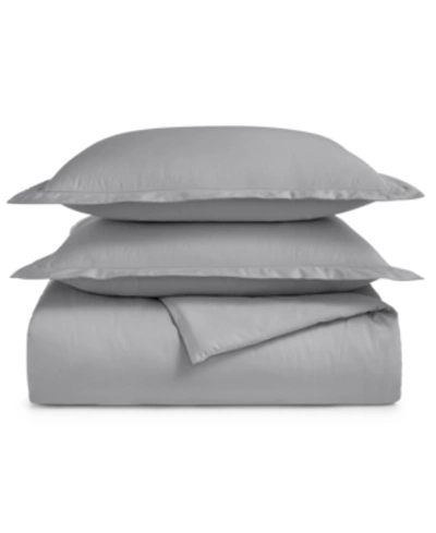 Charter Club Damask 550 Thread Count 100% Cotton 3-pc. Duvet Cover Set, Full/queen, Created For Macy's Bedding In Smoke (grey)