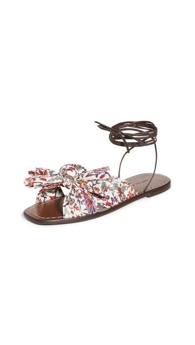 Loeffler Randall Peony Ankle-wrap Knotted Floral Sandals In Assorted