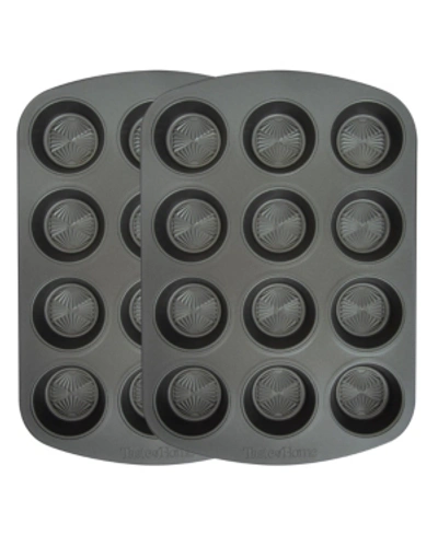 Taste Of Home 12-cup Non-stick Metal Muffin Pans In Gray