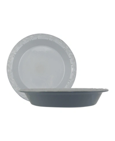 Taste Of Home Set Of 2 -stoneware Pie Plate In Gray