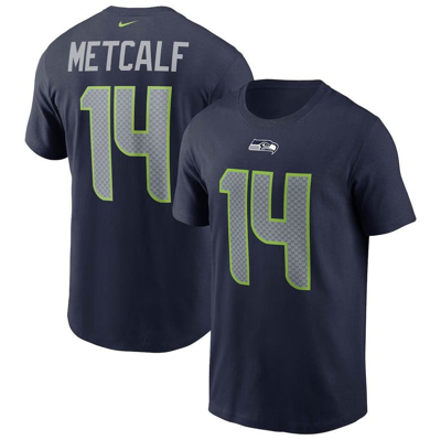 Nike Seattle Seahawks Men's Pride Name And Number Wordmark T-shirt D.k. Metcalf In Navy