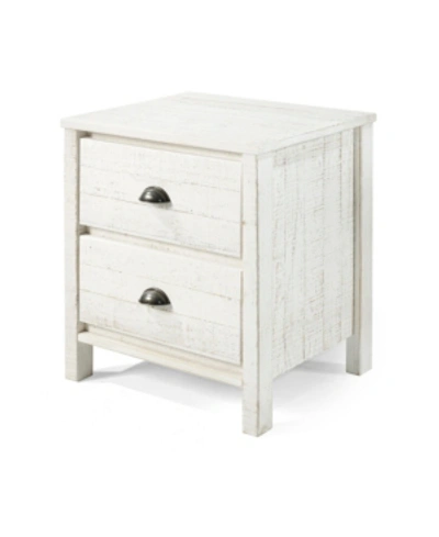 Alaterre Furniture Rustic Nightstand In White