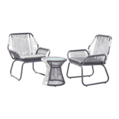 Noble House Idaho Outdoor 3pc Dining Set In Grey